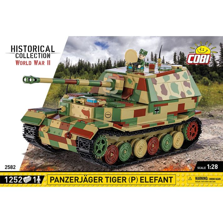 COBI-2582 COBI 1252 pièces HC seconde guerre mondiale/2582/PANZERJAGER TIGER(P) ELEFANT
