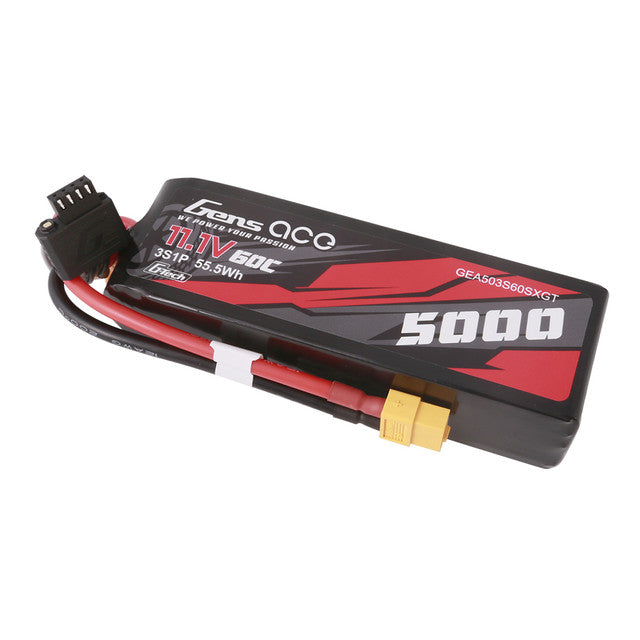 GEA503S60SXGT Gens Ace 5000mAh 3S 60C 11.1V G-Tech Short-Size Lipo Battery Pack With XT60 Plug(with TRX adapter)