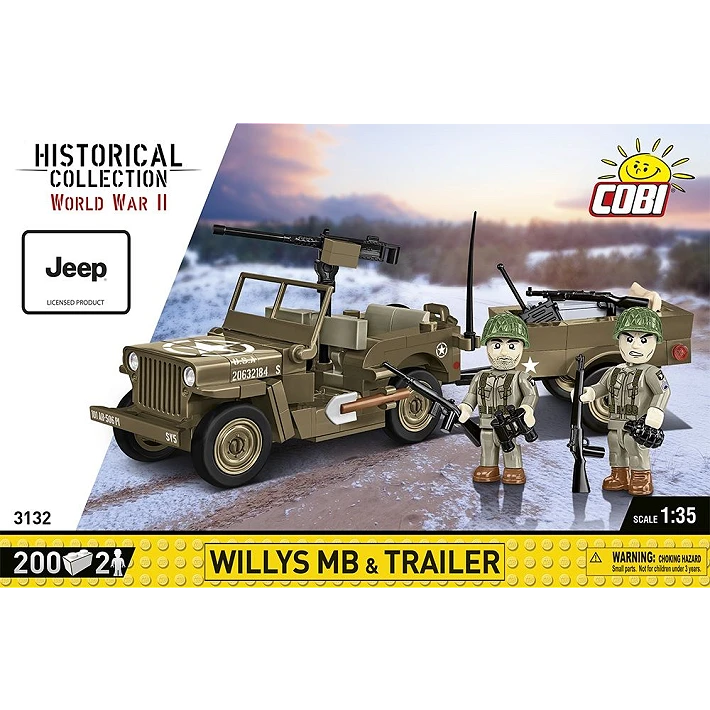 COBI-3132 Willys MB & Trailer