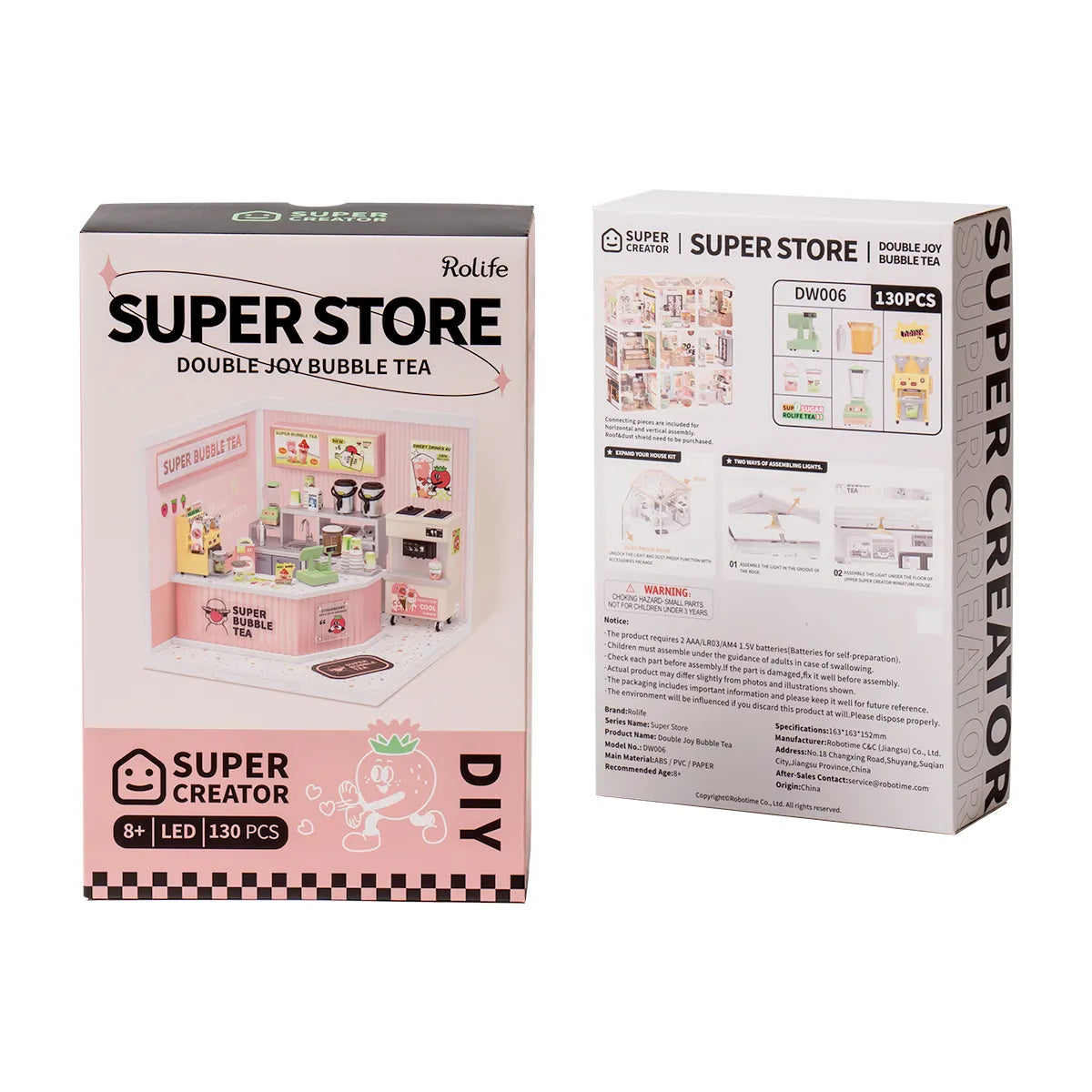 DW006 Rolife Super Creator Double Joy Bubble Tea Plastic House Kit