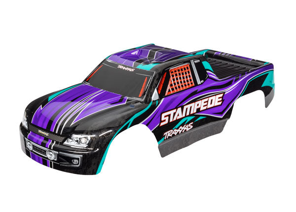3651P Cuerpo Traxxas, Stampede Purple (pintado, calcomanías aplicadas)