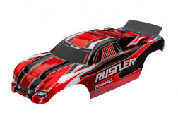3750R Carrocería Traxxas, Rustler Red (pintada, calcomanías aplicadas)