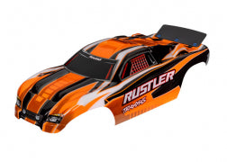 Carrocería Traxxas 3750T, naranja Rustler (pintada, calcomanías aplicadas)