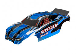 3750X Carrocería Traxxas, Rustler Blue (pintada, calcomanías aplicadas)