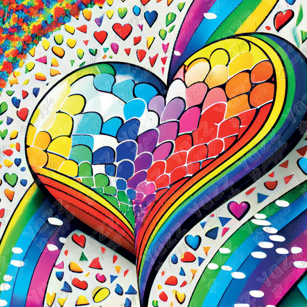 Mosaic Heart 1023-Piece Puzzle