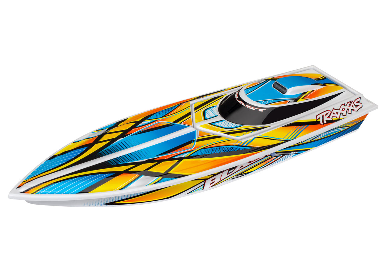 38104-8ORANGE Traxxas Blast Barco de carreras RTR de alto rendimiento de 24" - Naranja