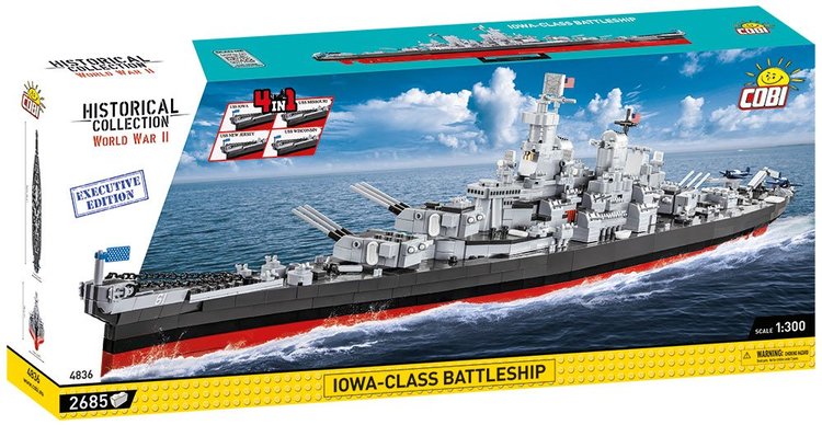 COBI-4836 COBI EXECUTIVE EDITION Iowa-Class Battleship: Set #4836