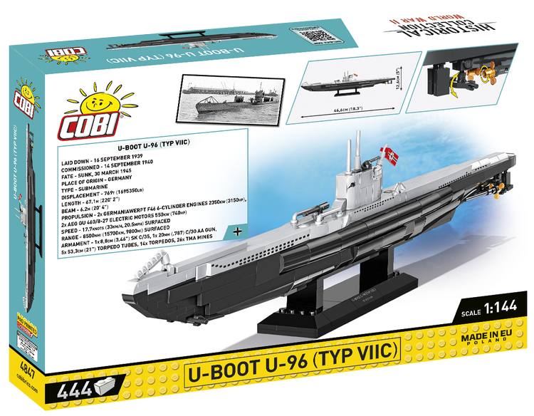 COBI-4847 Submarino COBI U-Boot U-96 (TYP VIIC): Conjunto #4847