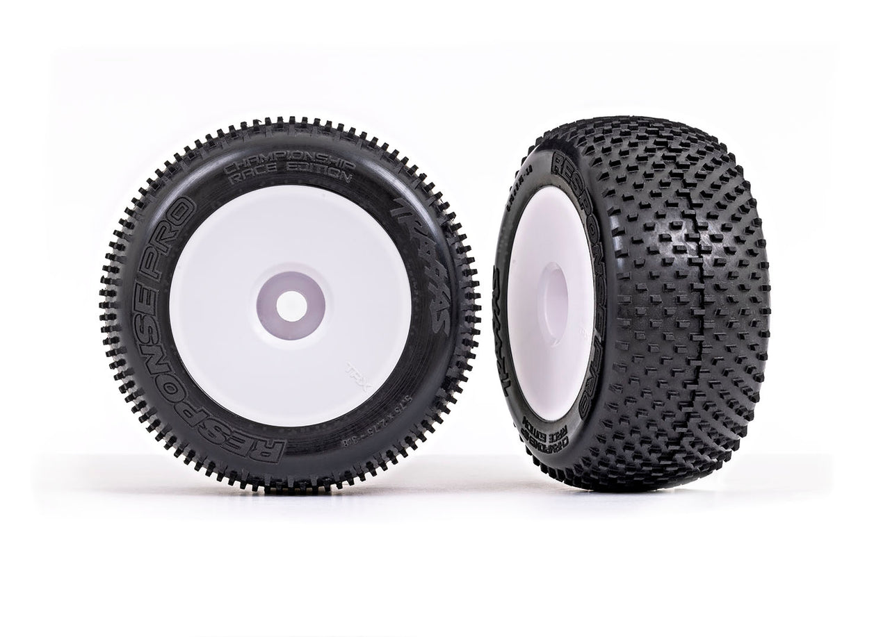 Neumáticos y ruedas Traxxas 5375R, ensamblados y pegados (ruedas blancas de 3,8")