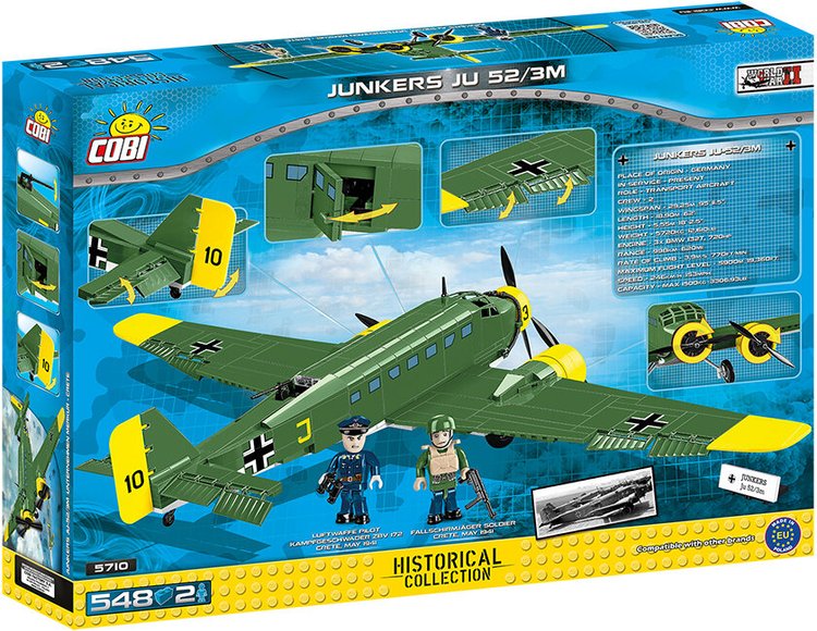 COBI-5710 Avion de transport COBI Junkers JU 52/3M : ensemble #5710