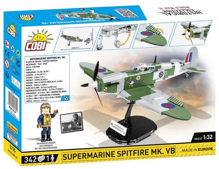 COBI-5725 COBI Supermarine Spitfire MK. VB: Conjunto #5725