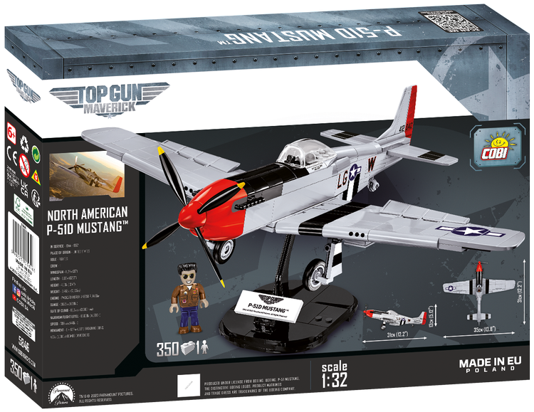 COBI-5846 COBI TOP GUN P-51D Mustang Fighter, Version 2: Set #5846