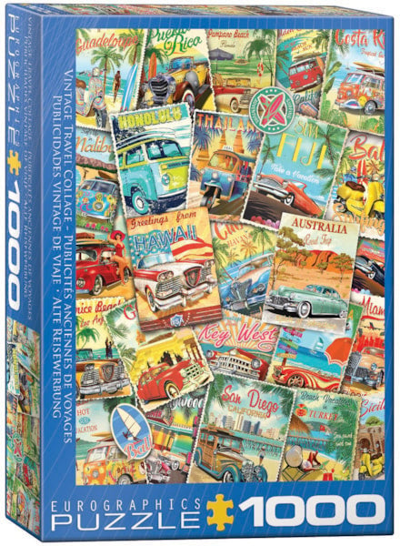 Puzzle de 1000 pièces Collage de voyage vintage