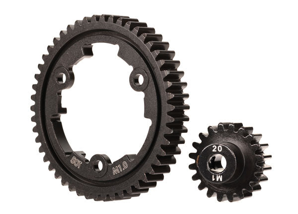 6450 Traxxas Spur Gear, 50-Tooth Machined Steel/ Gear, 20-T Pinion