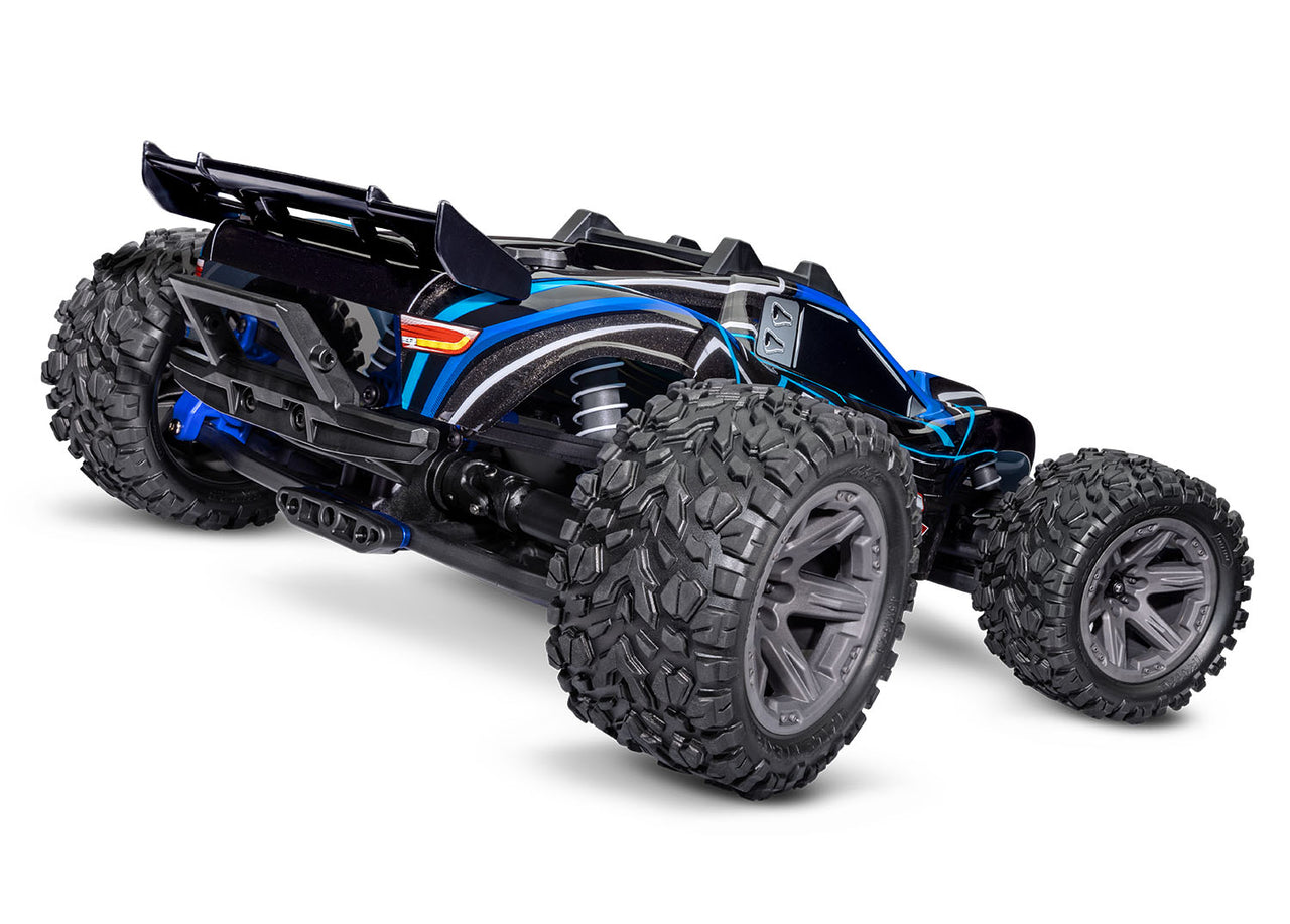 67164-4BLUE Traxxas Rustler 1/10 4X4 BL-2s Camión de estadio sin escobillas RTR -Azul