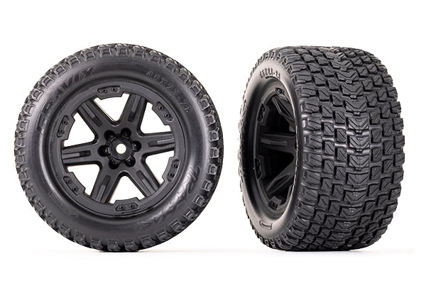 6764 Traxxas glued (2.8") (RXT black wheels, Gravix tires)