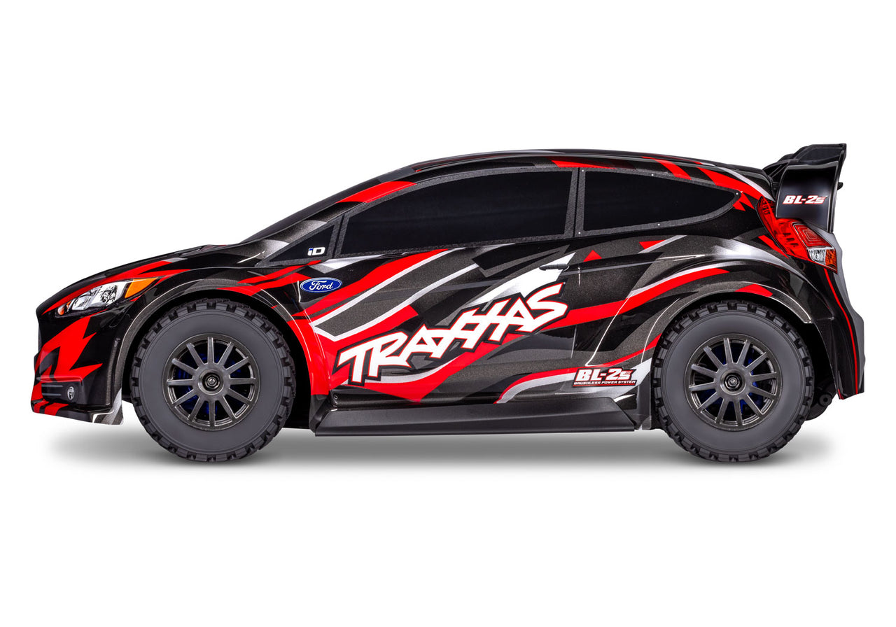 74154-4RED Traxxas Fiesta ST Rally 1/10 Voiture de rallye AWD sans balais RTR - Rouge