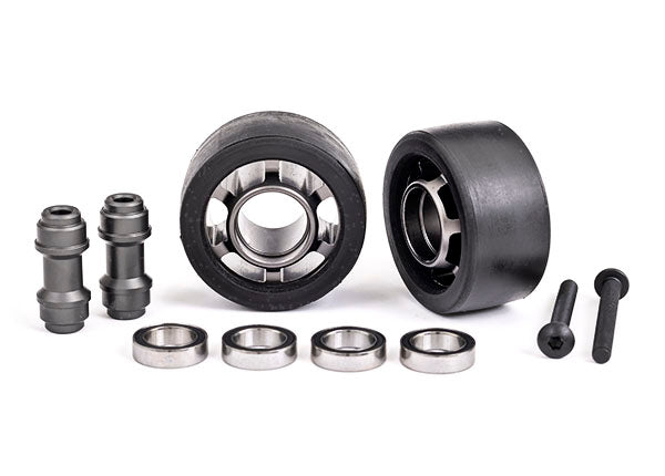 Ruedas Traxxas 7775A, barra con ruedas, aluminio 6061-T6 (titanio oscuro)(2)