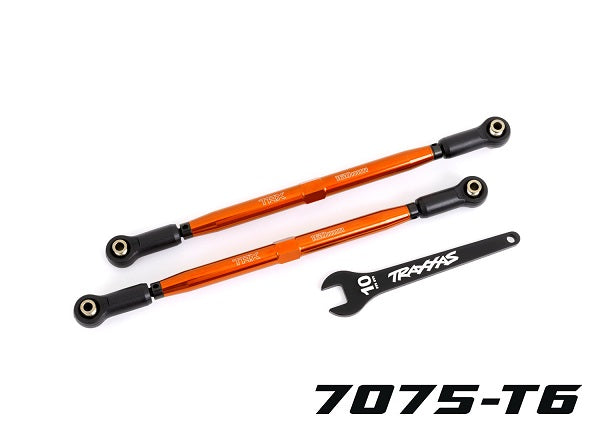 7897-ORNG Traxxas Toe Links Front (Tubes Orange 7075-T6 Aluminum) (2)