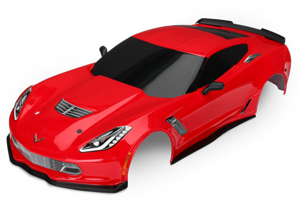 8386R Carrosserie Traxxas Chevrolet Corvette ZO6, rouge (peinte, décalcomanies appliquées)