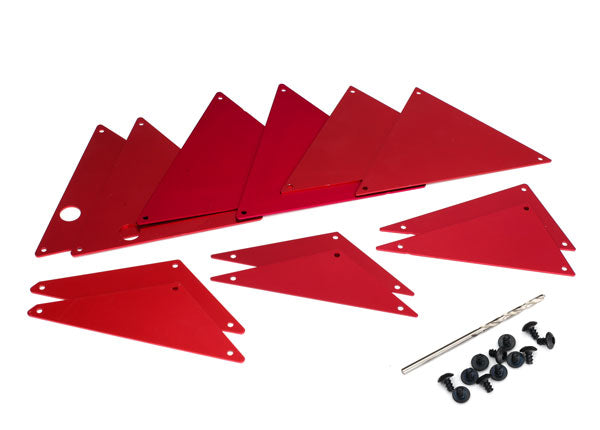 8434R Traxxas Tube chassis, inner panels, aluminum (red-anodized)