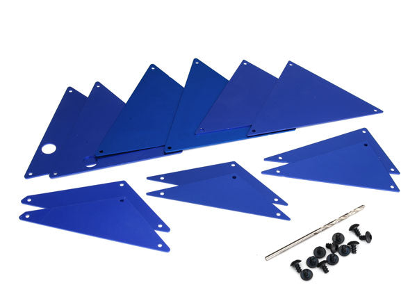 8434X Traxxas Tube chassis, inner panels, aluminum (blue-anodized)