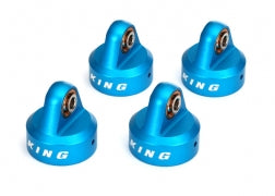 8457 Tapas de amortiguador Traxxas, aluminio (anodizado en azul), amortiguadores King (4)