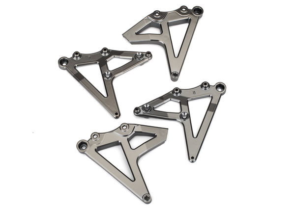 8538X Traxxas Shock mounts, rear (left & right) (satin black chrome-plated)