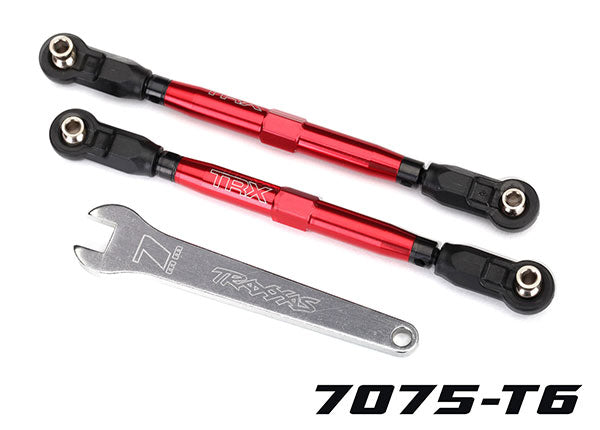 8547R Traxxas Toe links, front, Unlimited Desert Racer red anodized