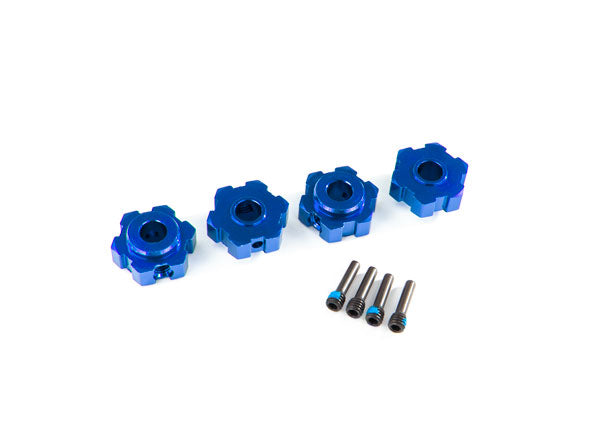 8956X Traxxas Bujes de rueda, hexagonales, aluminio (anodizado en azul) (4)/ 4x13 mm 