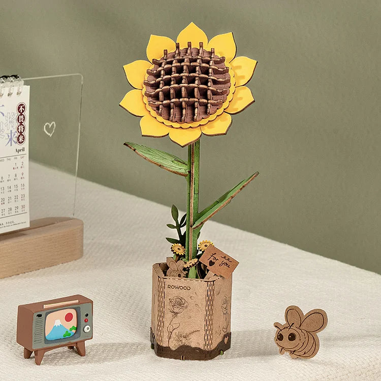 ROETW011 Rowood DIY Wooden Sunflower 3D Wooden Puzzle