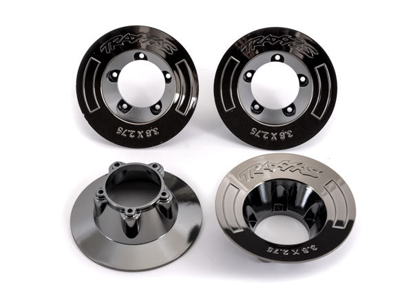 9568T Traxxas Wheel Covers, Black Chrome (4) (Fits TRA9572 Wheels)