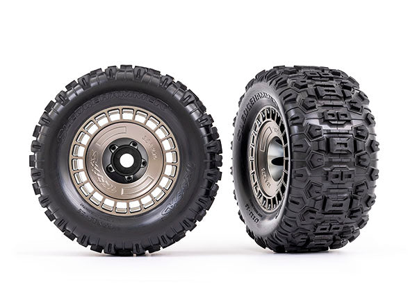 9572A Traxxas Tires And Wheels, Assembled, Glued (3.8" Satin Black)