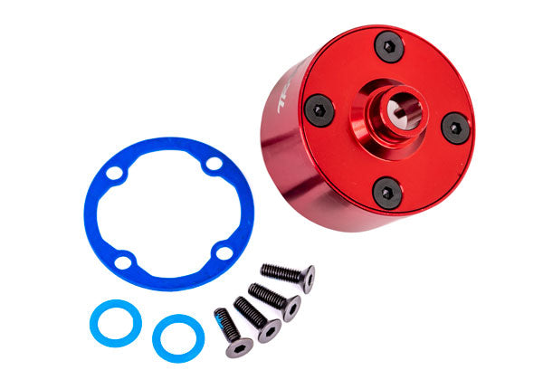 Support Traxxas 9581R, différentiel (aluminium, anodisé rouge)