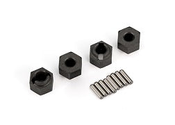 9750 Traxxas Wheel Hubs, 7mm Hex (4)/ Axle Pins (4)