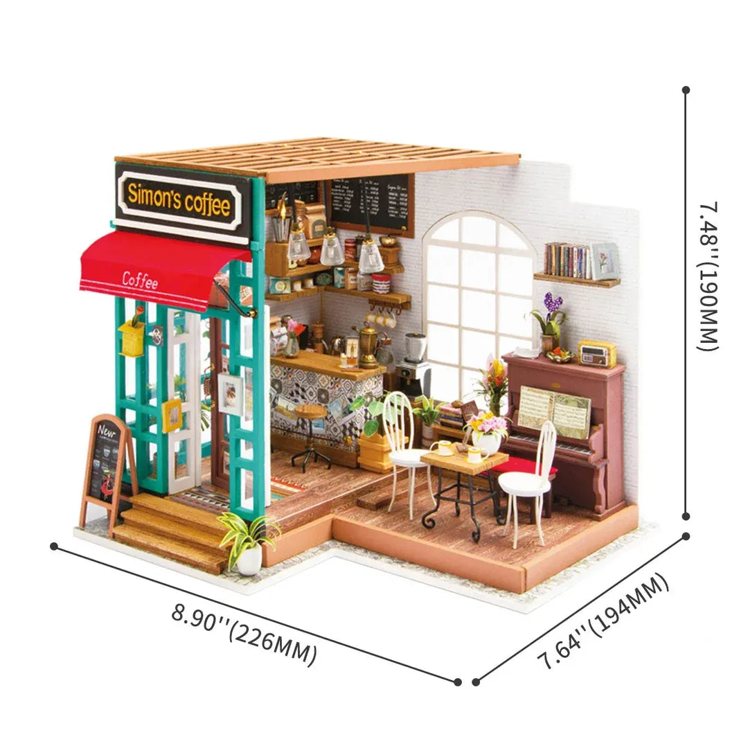 DG109 Rolife Simon's Coffee Shop DIY Miniature Dollhouse Kit