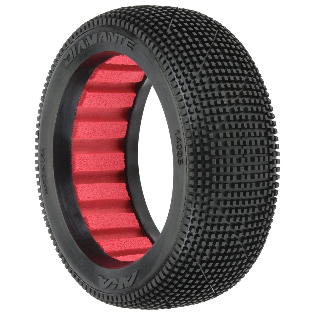 AKA14035CR 1/8 Diamante Clay Neumáticos delanteros/traseros para buggy todoterreno (2) 