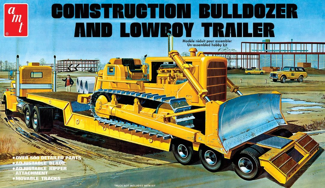 118-1218  AMT1218 LOWBOY TRAILER & BULLDOZER (1/25)