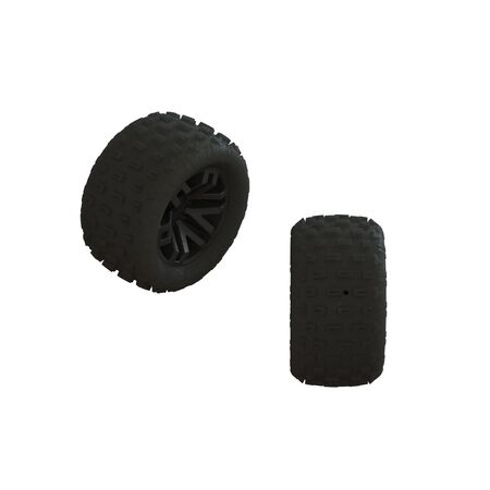 ARA550112 dBoots 'FORTRESS' Tire Set Glued (Black) (2 Pairs)