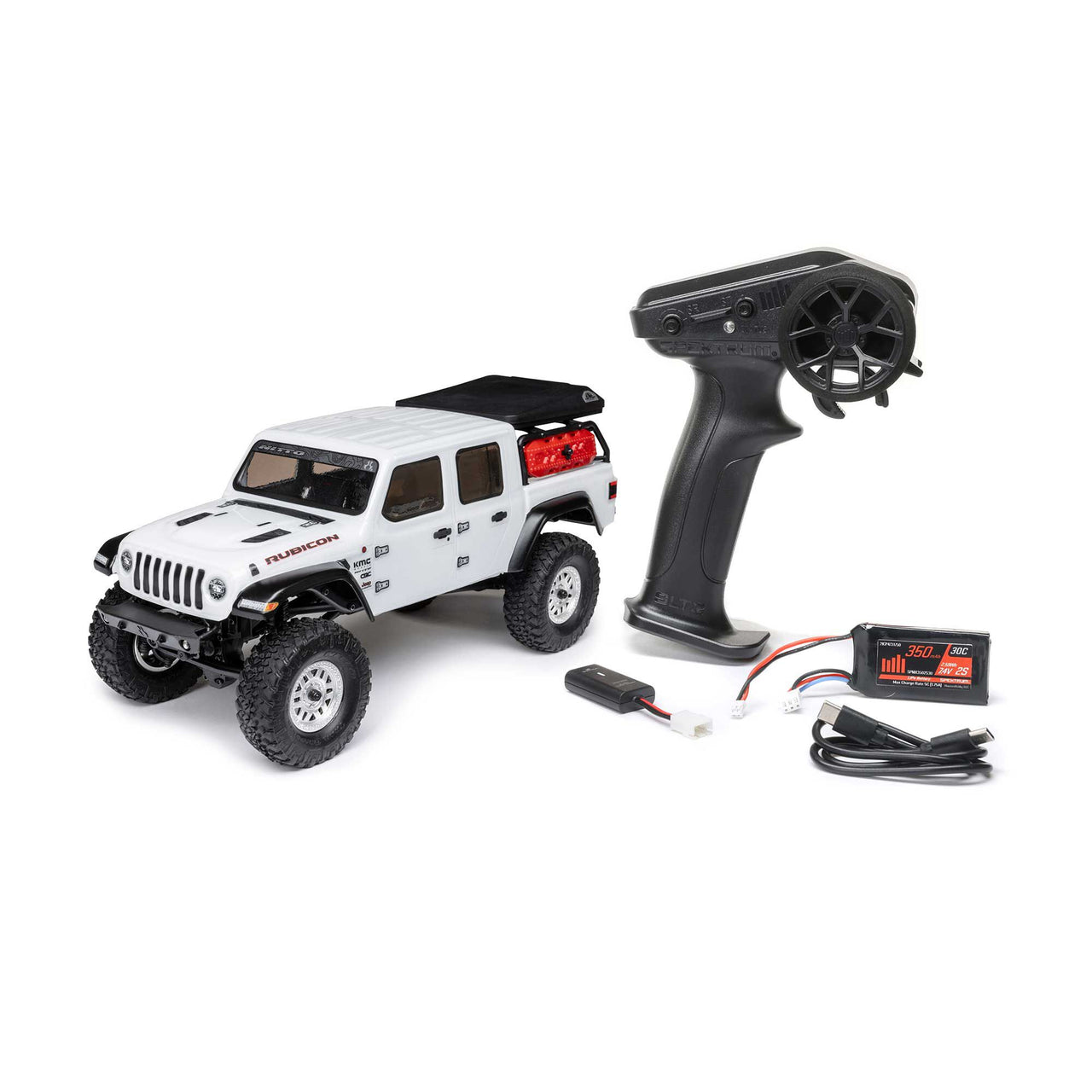 AXI00005V2T4 SCX24 Jeep Gladiator 4WD Rock Crawler RTR, White