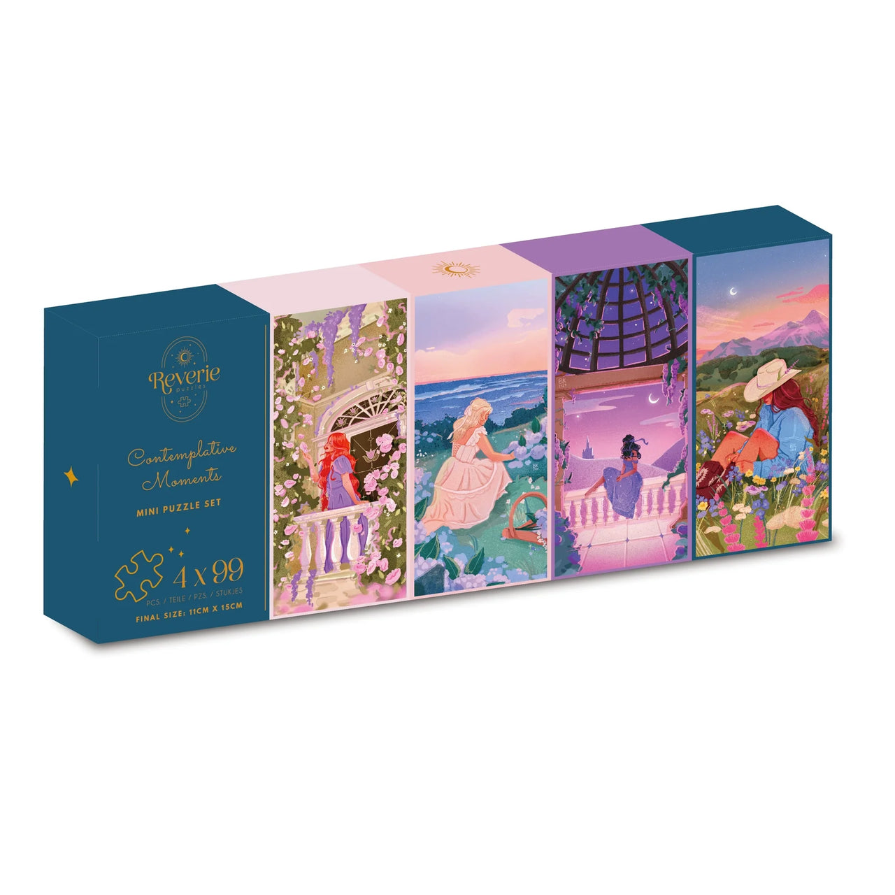 Moments contemplatifs - Ensemble de 4 mini-puzzles de 99 pièces