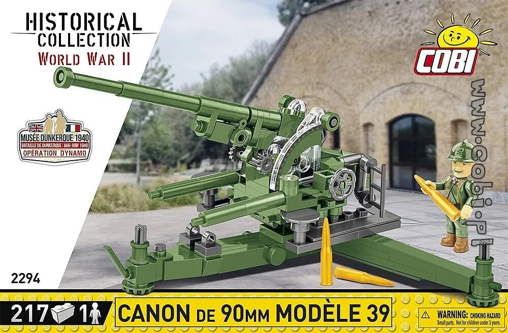 COBI-2294 COBI 217 PCS HC WWII /2294/ FRENCH 90MM ANTI-AIRCRAFT