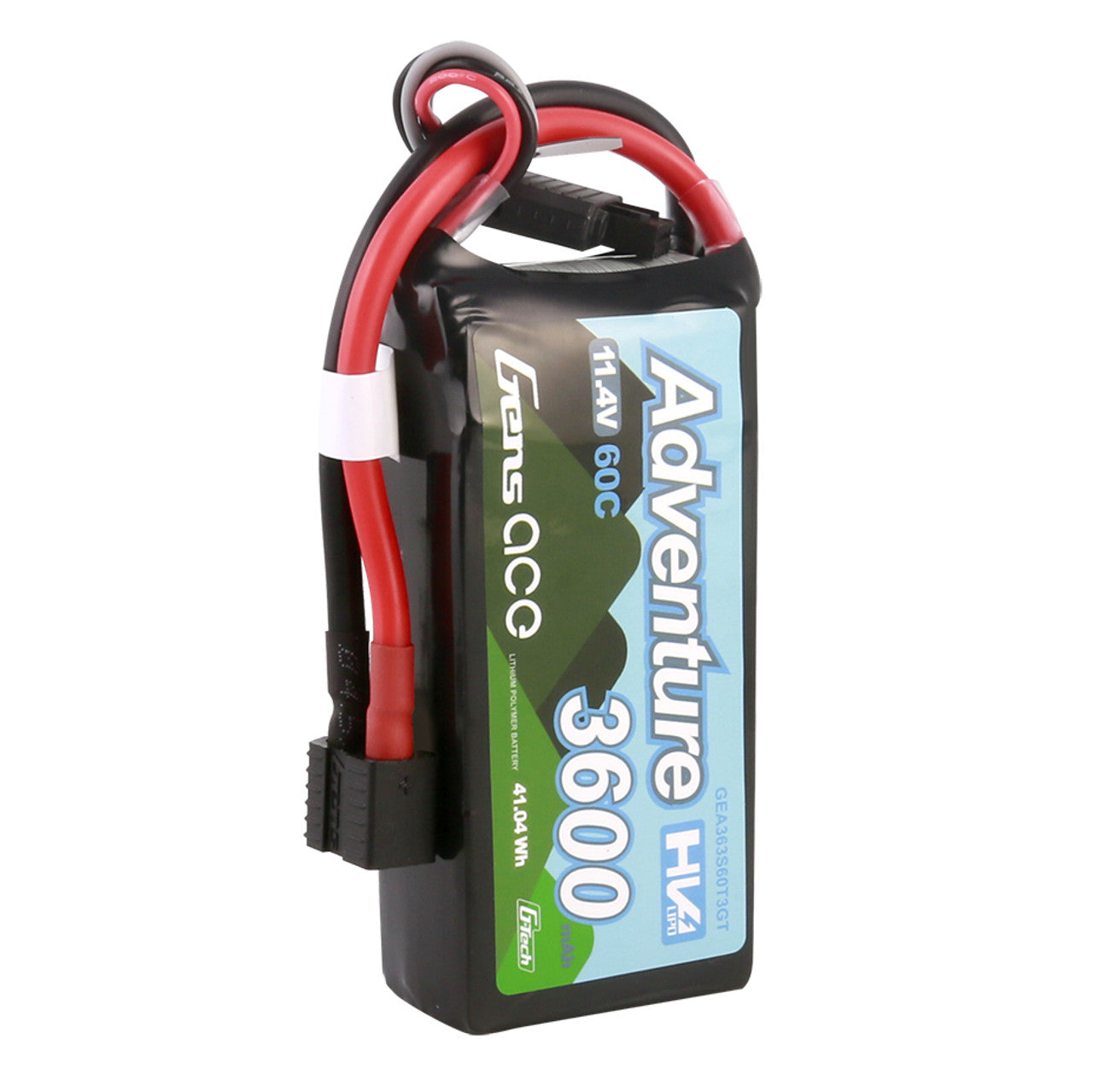 GEA363S60T3GT Gens Ace Adventure Batería Lipo G-Tech de alto voltaje 3600mAh 3S1P 11,4V 60C con decanos y adaptador XT60