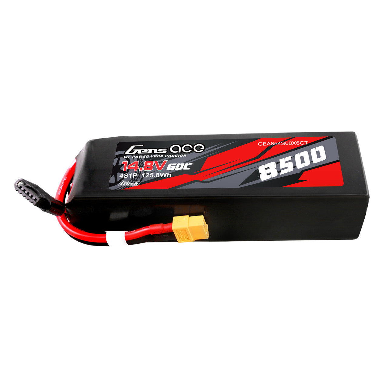 GEA854S60X6GT Gens Ace 14.8V 60C 4s 8500mAh g-tech Lipo batterie avec prise XT60 pour voiture Xmaxx 8S