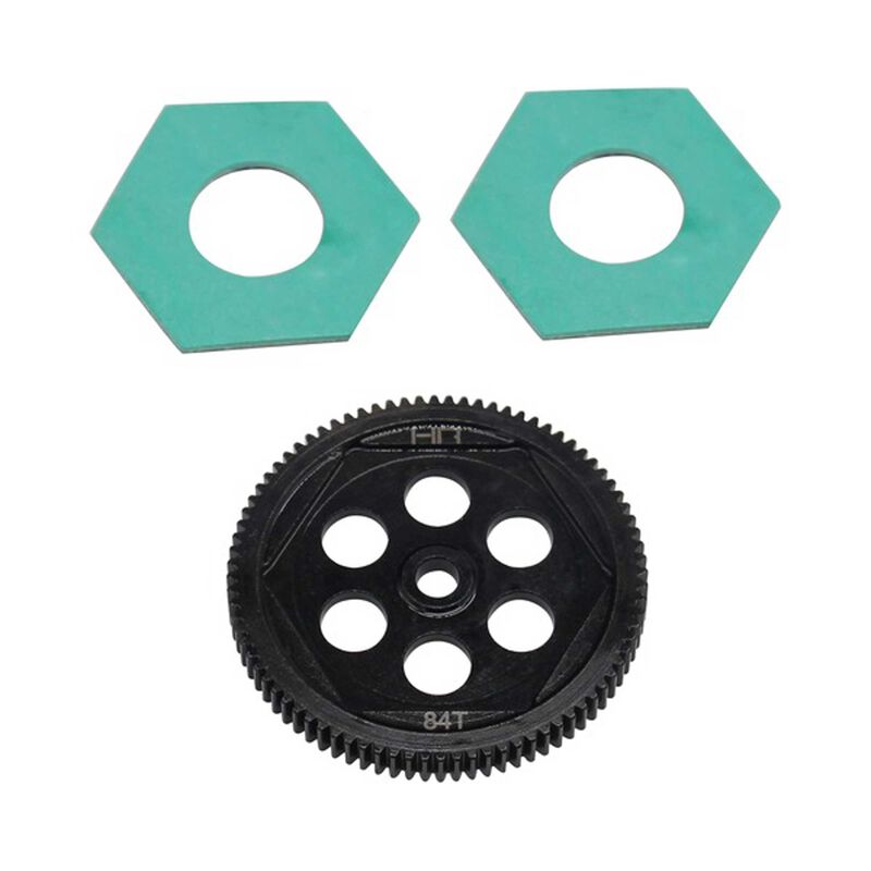 STTX848 Steel Spur Gear & Slipper Pads, 48p 84t: 22S