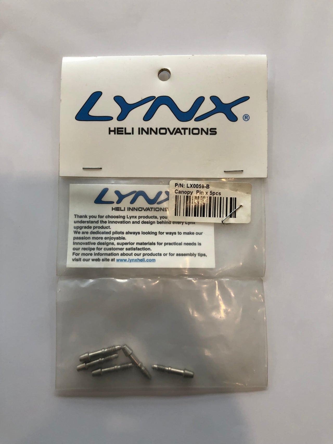 LYNX LX0059-B Canopy pin x5pcs