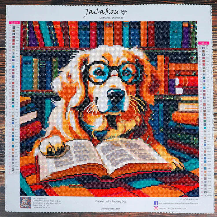 Diamond Painting - READING DOG