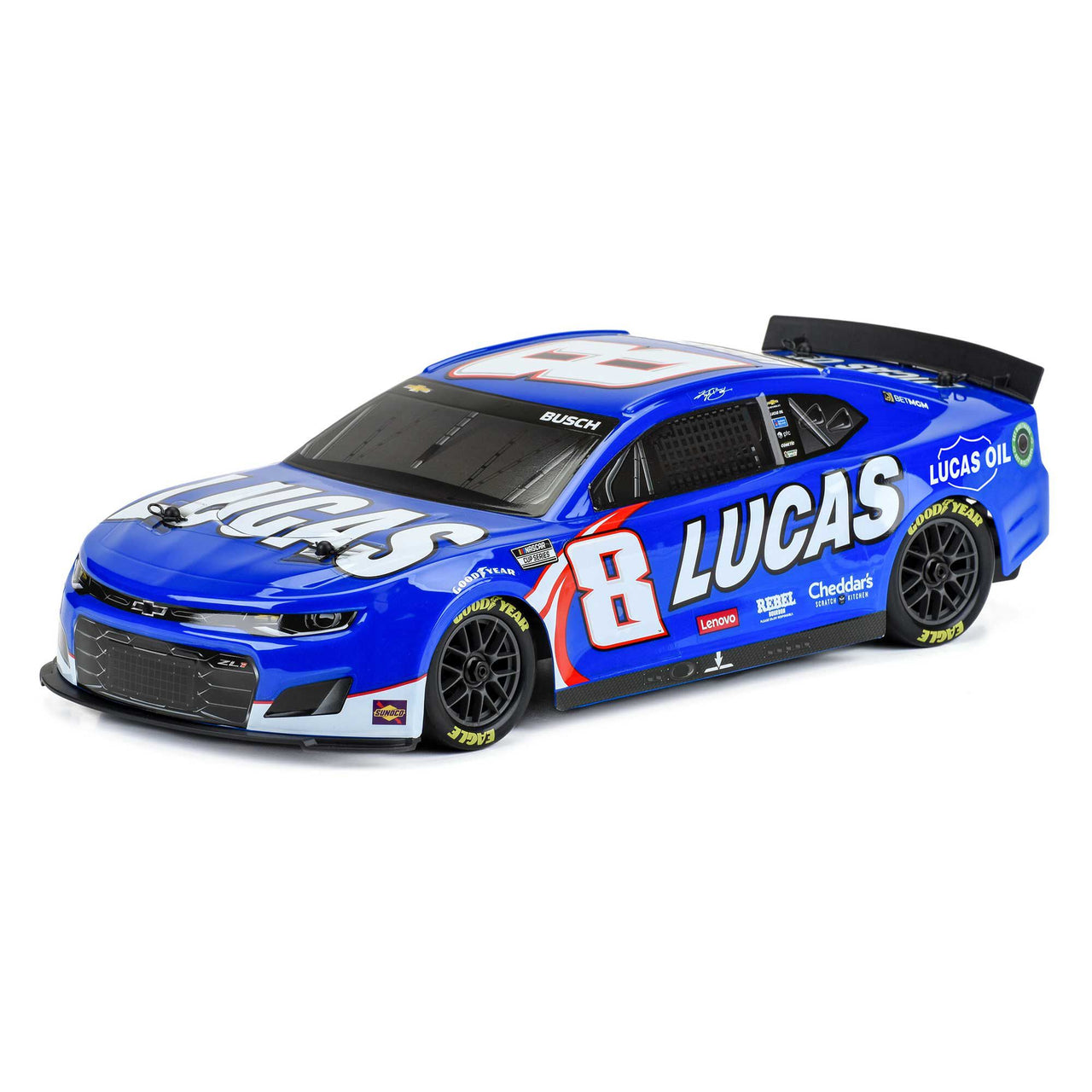 LOS1122408 1/12 AWD NASCAR RC Race Car RTR, Kyle Busch #8 Lucas Oil 2024 Chevy Camaro