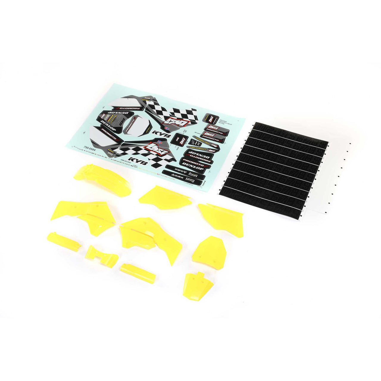 LOS260003 LOSI Yellow Plastics with Wraps: Promoto-MX
