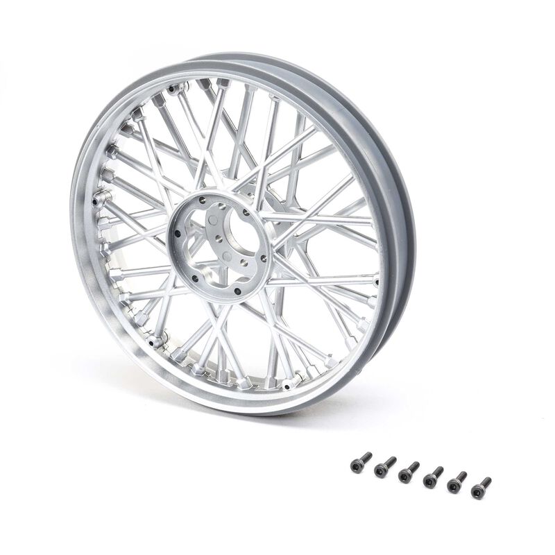 LOS46002 Front Wheel Set, Satin Chrome: PM-MX